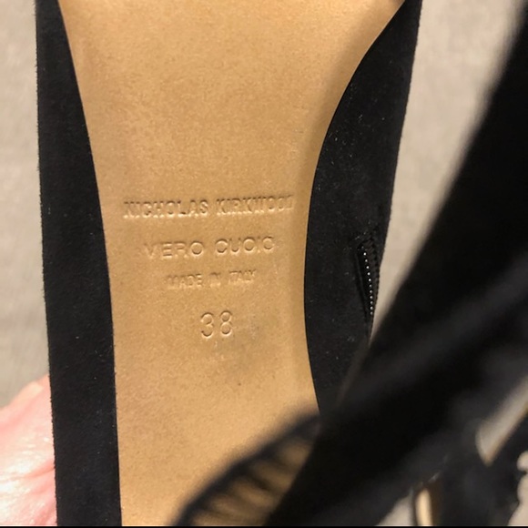 Suede Platform Booties with Ruffles - Picture 7 of 8